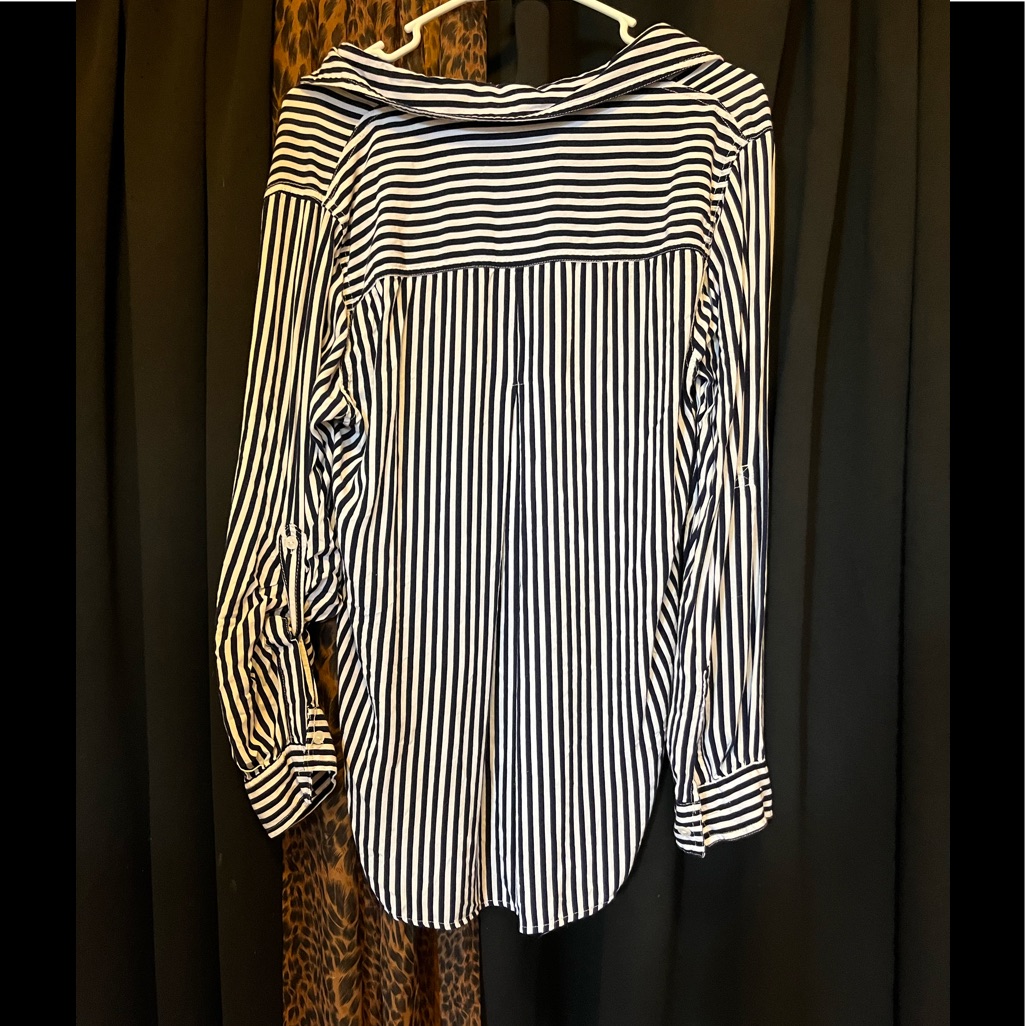Stripped Long Button Down
